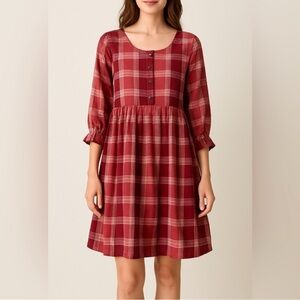 Matilda Jane Heart to Heart You & Me Brushed Flannel Midi Dress Size medium